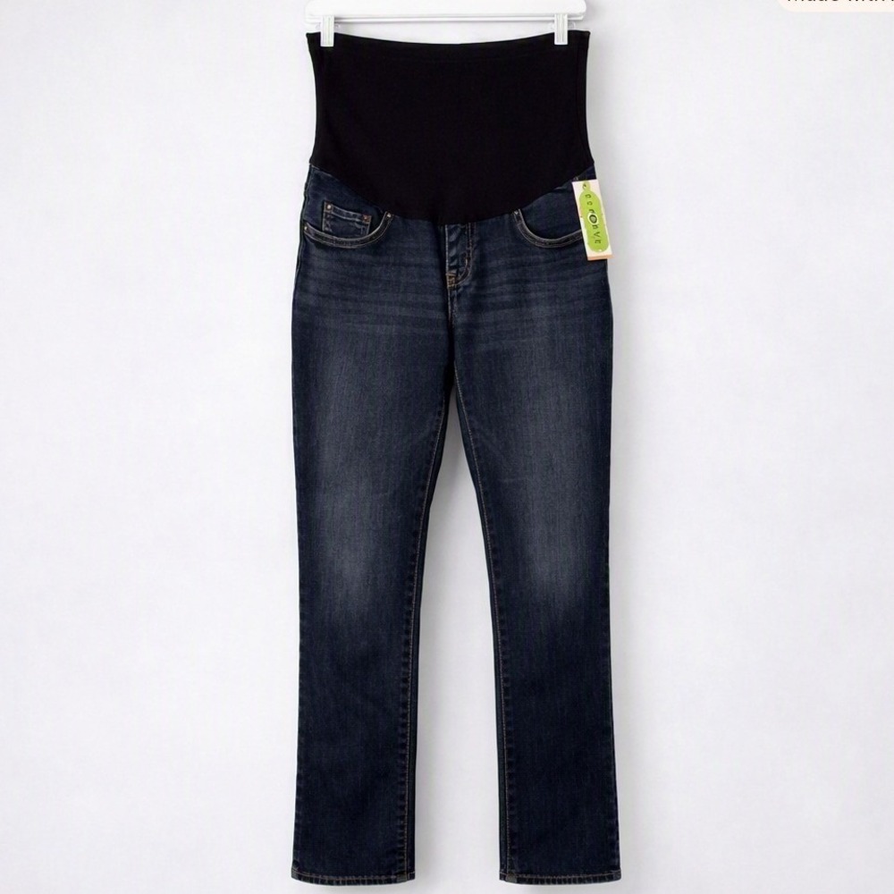 Branch & Twig NWT Maternity Jeans Dark Wash Over Belly Panel Size Large